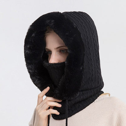 Luxurious Cashmere Knit Hat and Mask Set for Winter