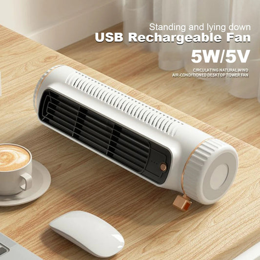 Portable Bladeless Tower Fan with USB Charging – CoolBreeze Mini