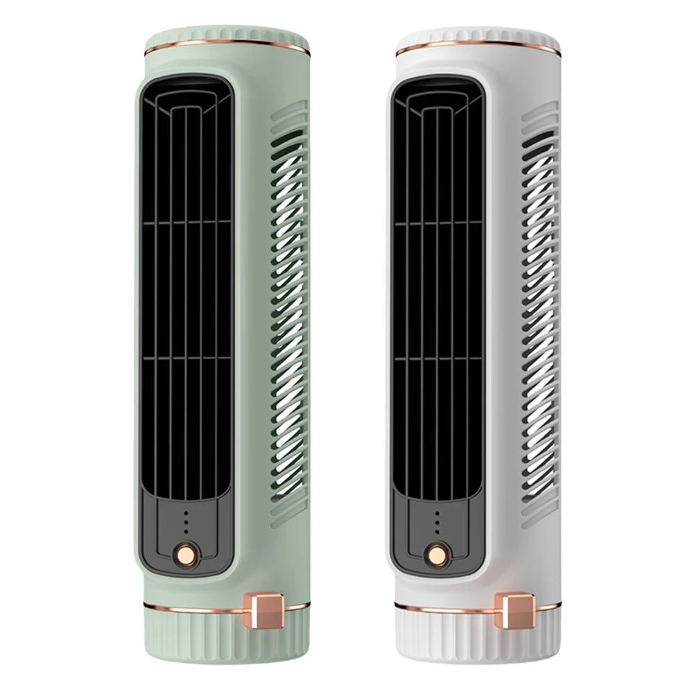 Portable Bladeless Tower Fan with USB Charging – CoolBreeze Mini