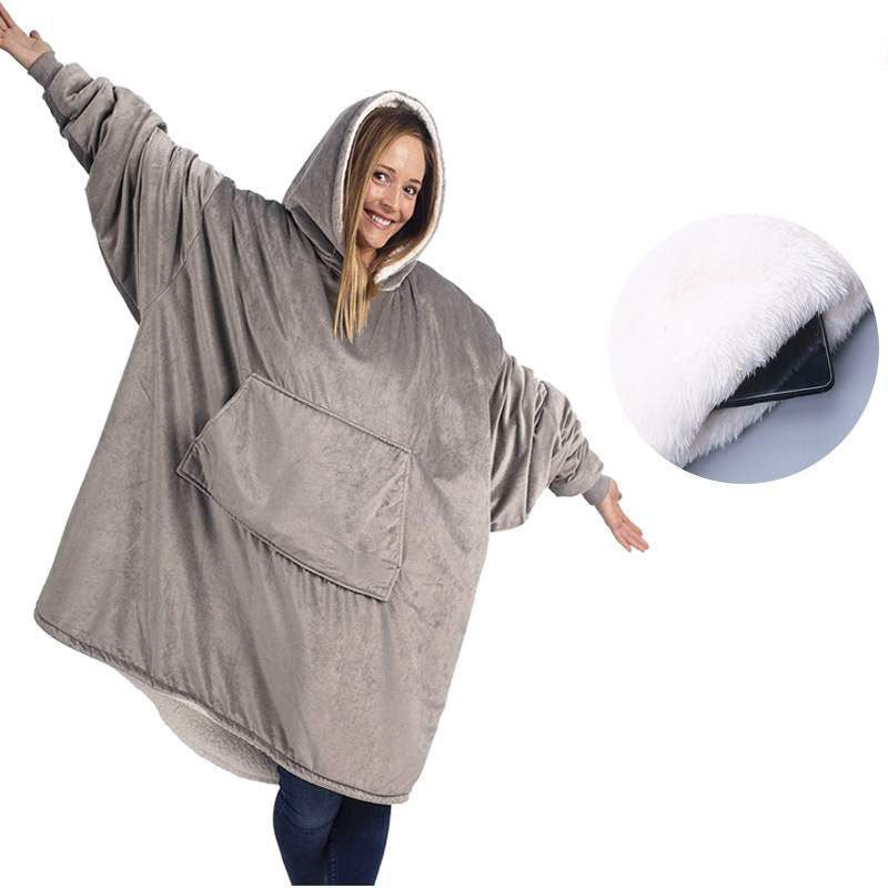 Cozy Fleece Blanket Hoodie for Winter - Oversized Design