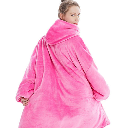 Cozy Fleece Blanket Hoodie for Winter - Oversized Design