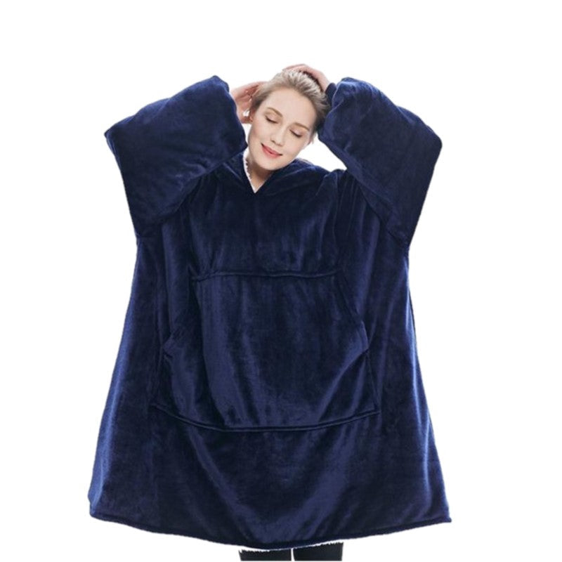 Cozy Fleece Blanket Hoodie for Winter - Oversized Design