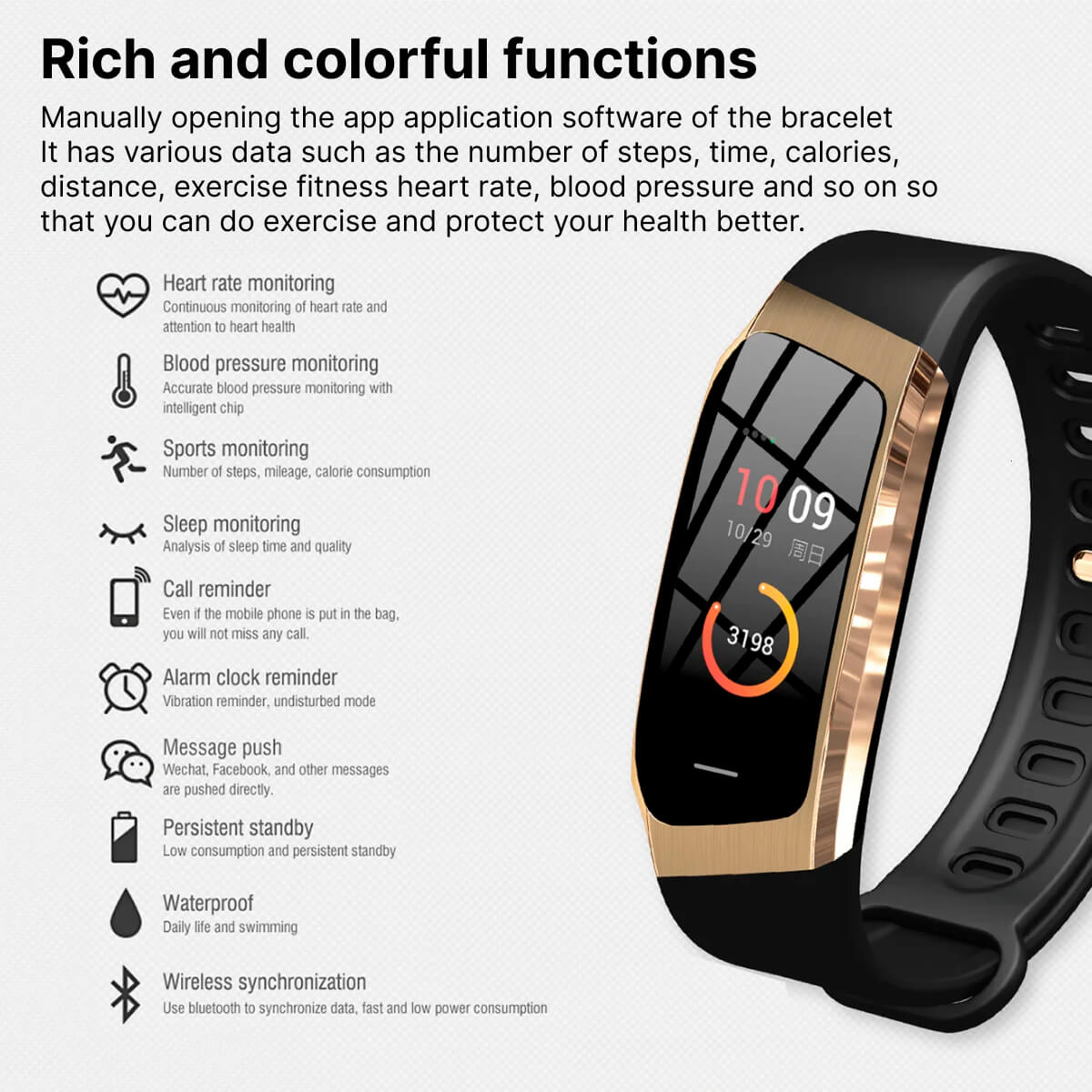 Sports Waterproof Smartwatch for Notifications and Daily Activity Monitoring
