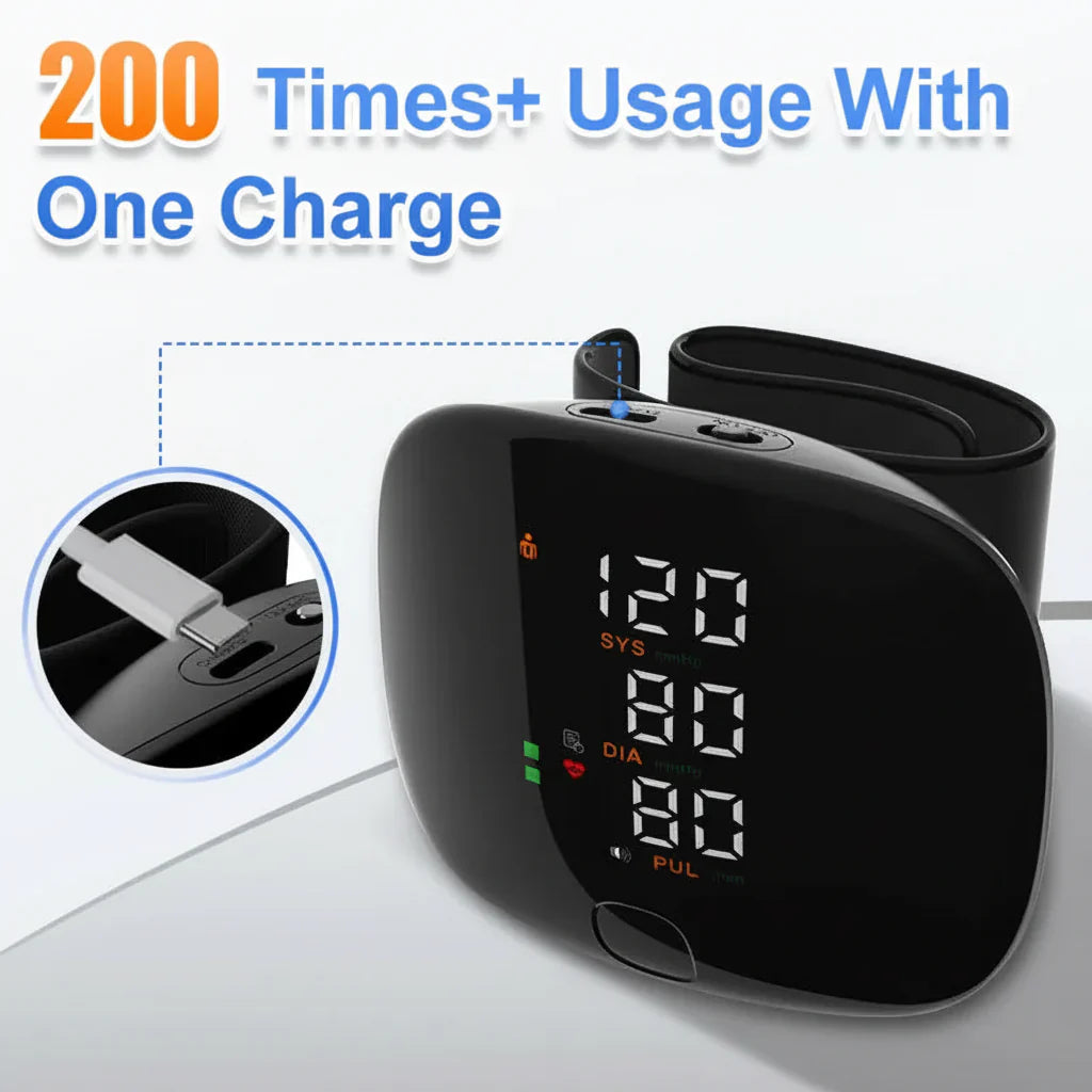 Automatic Digital Wrist Blood Pressure Tracker for Home Use