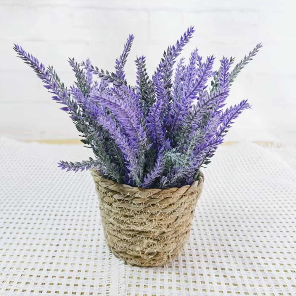 Vibrant Green Mini Faux Plant in Decorative Pot