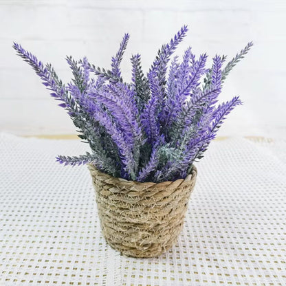 Vibrant Green Mini Faux Plant in Decorative Pot