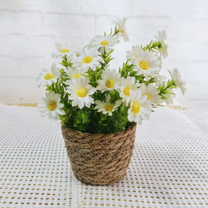 Vibrant Green Mini Faux Plant in Decorative Pot