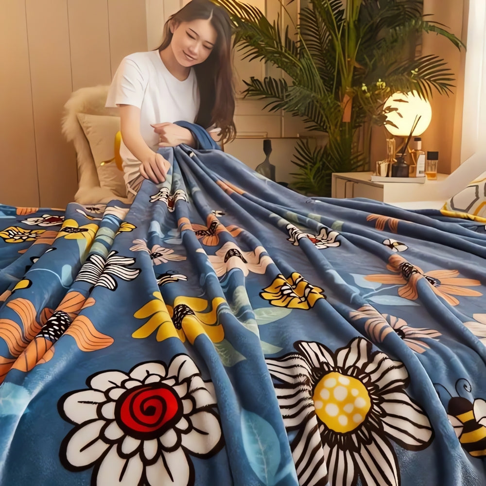 Vintage Blossom Cozy Throw Blanket