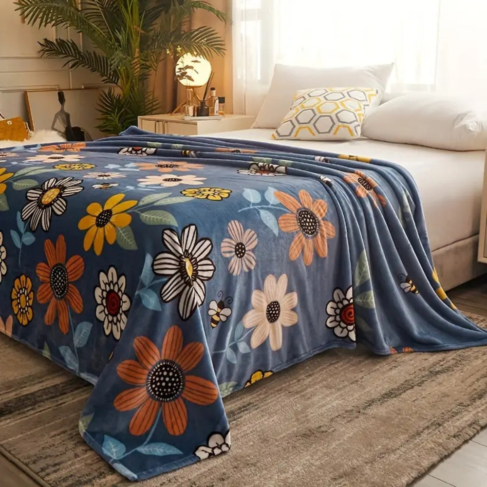 Vintage Blossom Cozy Throw Blanket