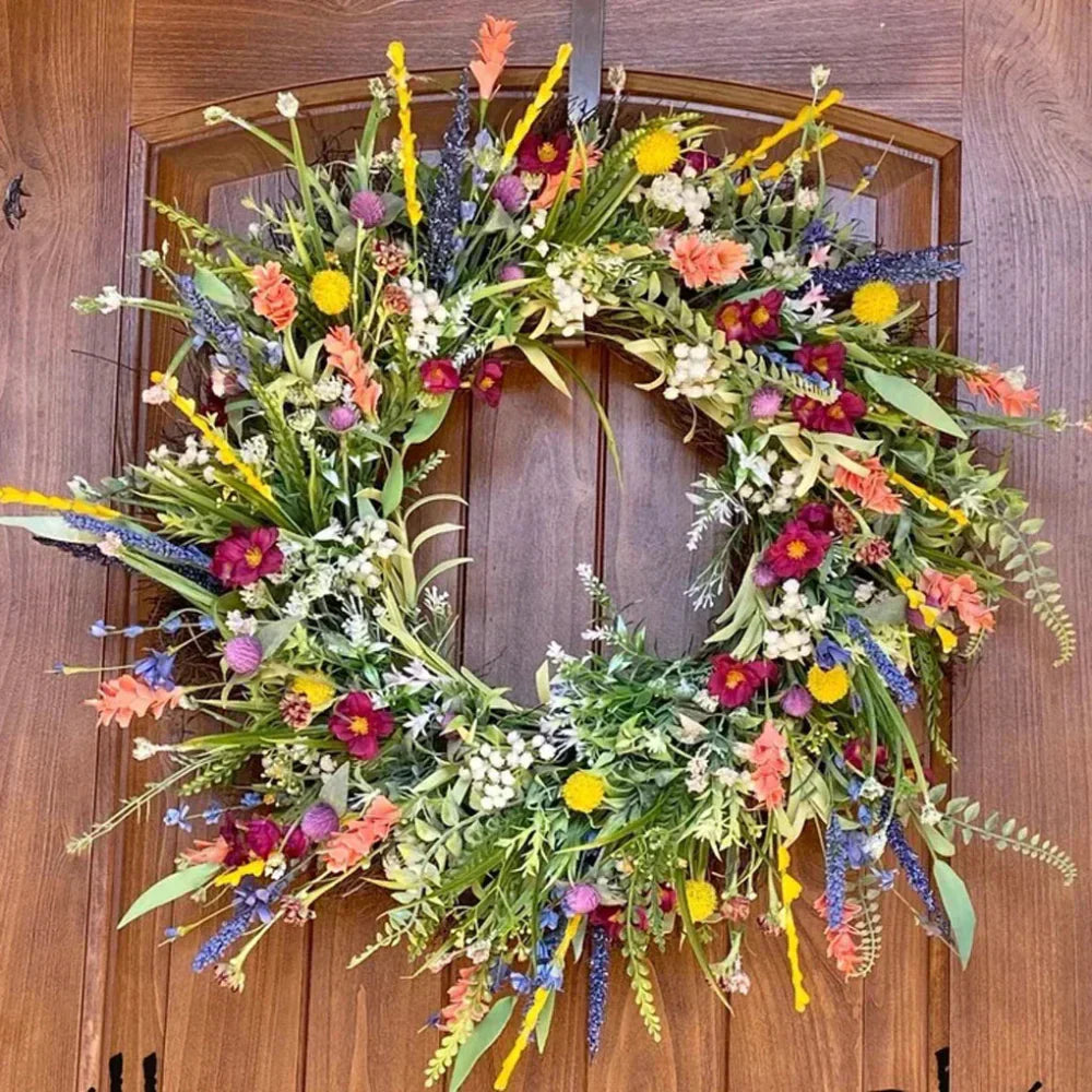 Decorative Home Accent Wreath for Door – Artificial Floral Design