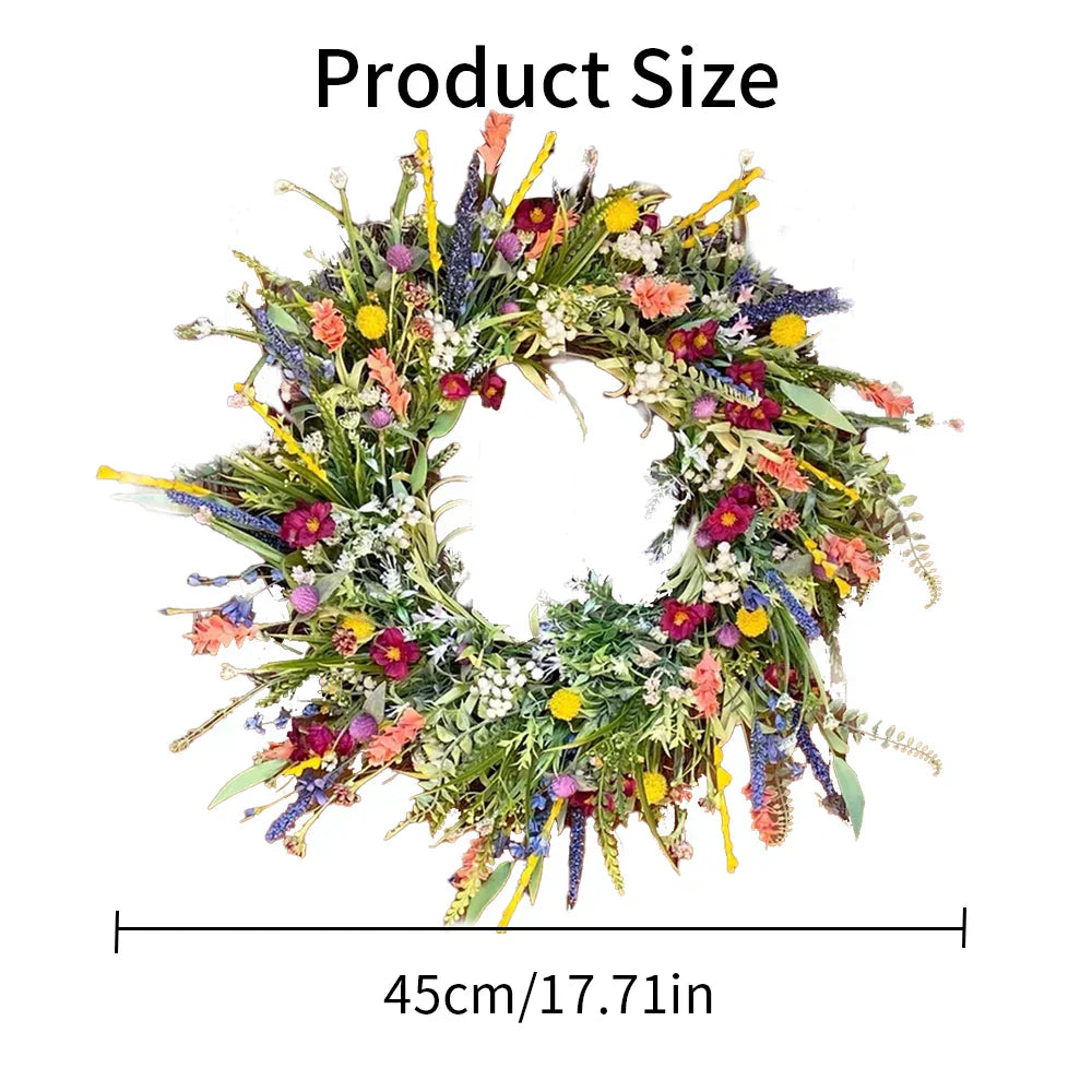 Decorative Home Accent Wreath for Door – Artificial Floral Design