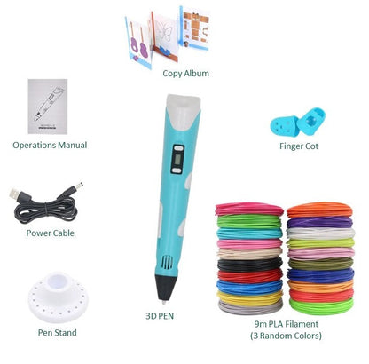 Creative 3D Art Pen Set - 100M of Colorful Filament