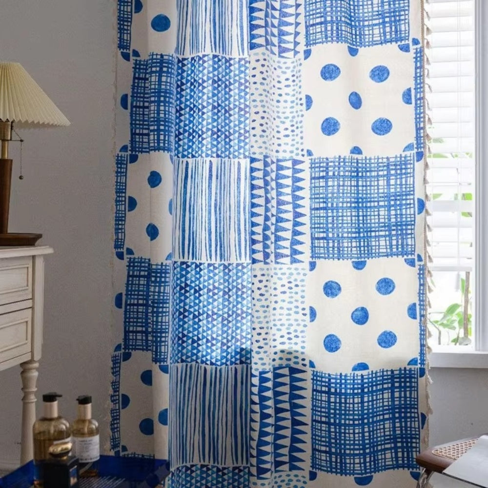 Vivid Geometric Dot Design Blackout Drapes