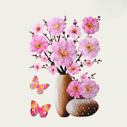 Colorful Nature Wall Decals with Butterflies | Peel & Stick | Reusable
