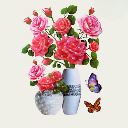 Colorful Nature Wall Decals with Butterflies | Peel & Stick | Reusable