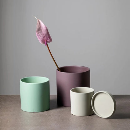 Elegant Ceramic Planter with Draining Tray for Healthy Roots