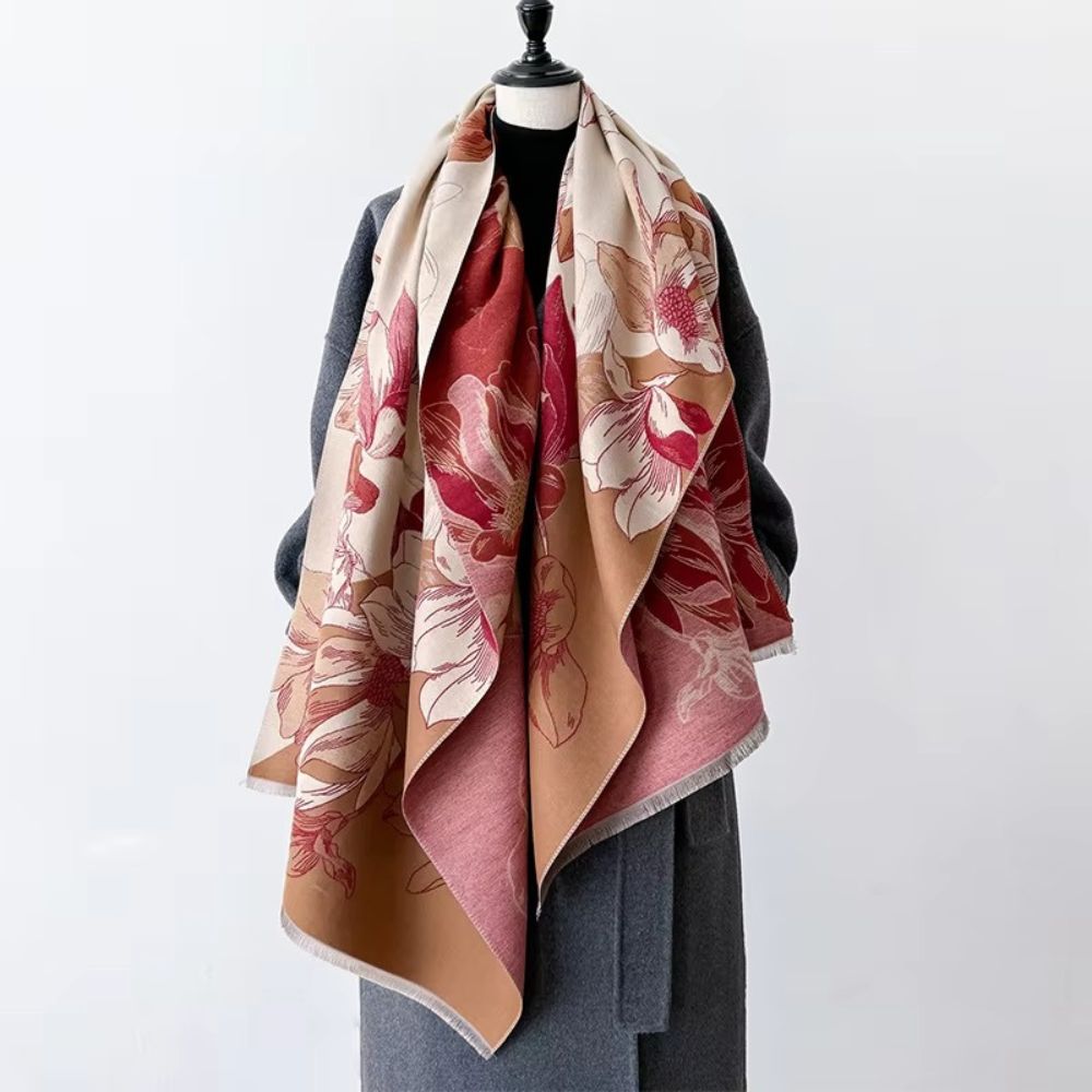 Chic Blossom Reversible Floral Wrap