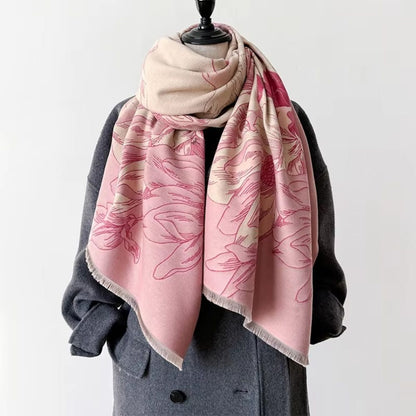 Chic Blossom Reversible Floral Wrap