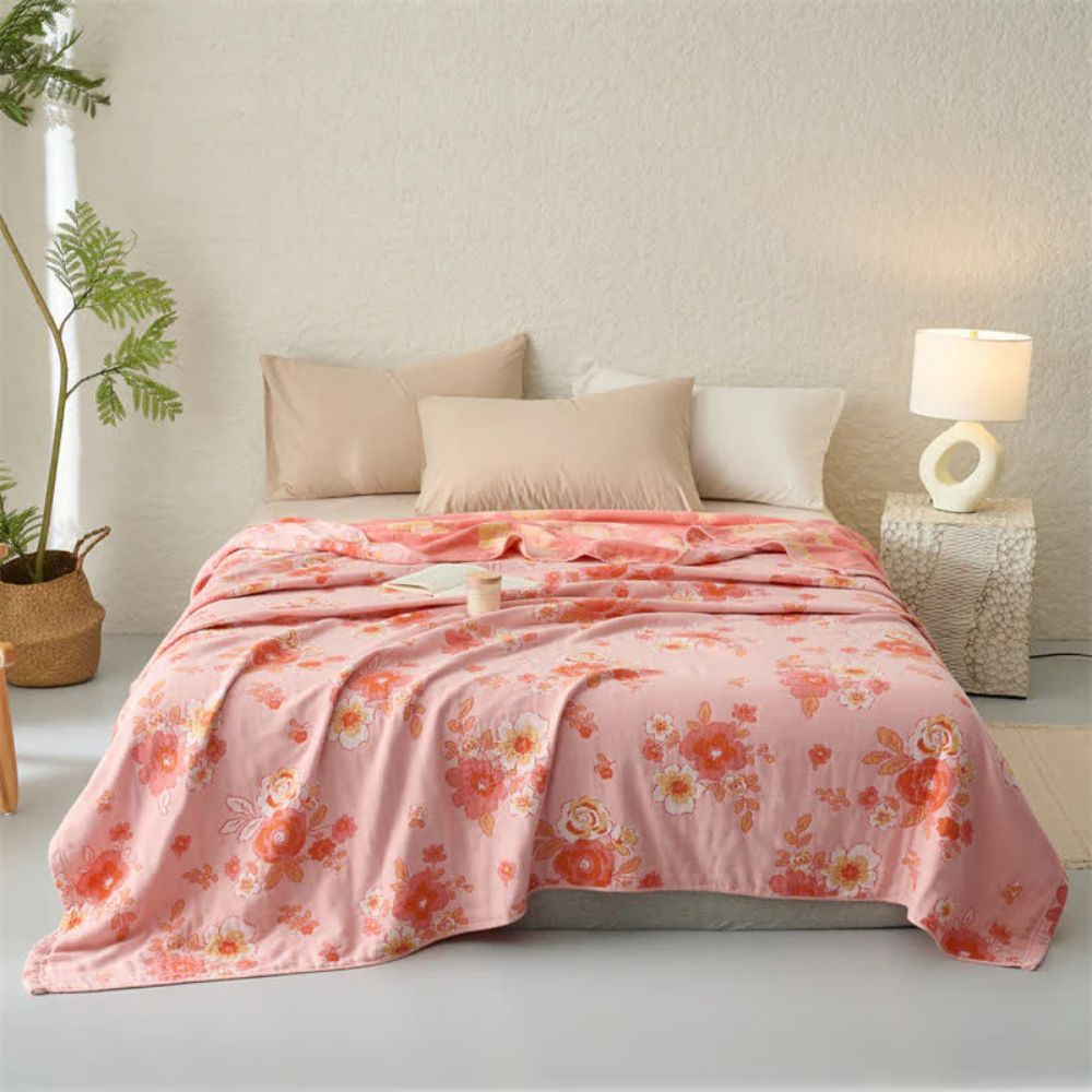 Charming Floral Cotton Throw for Ultimate Comfort