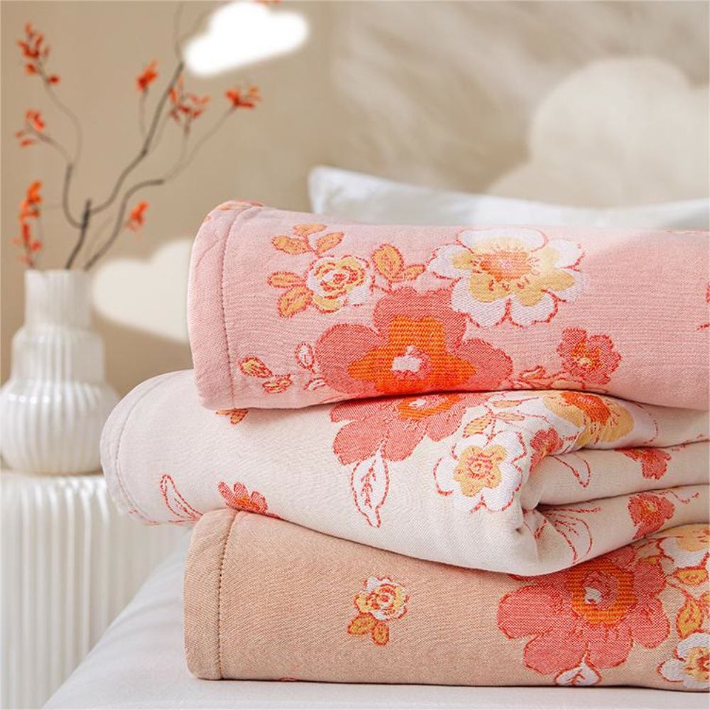 Charming Floral Cotton Throw for Ultimate Comfort