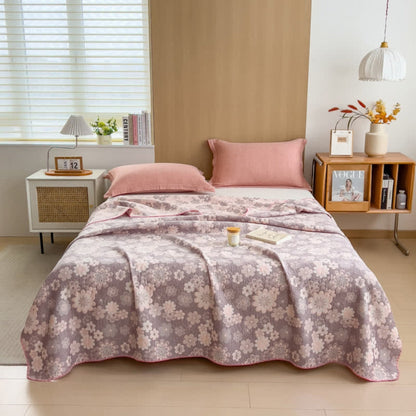 Serenity Blossom Cotton Throw Blanket