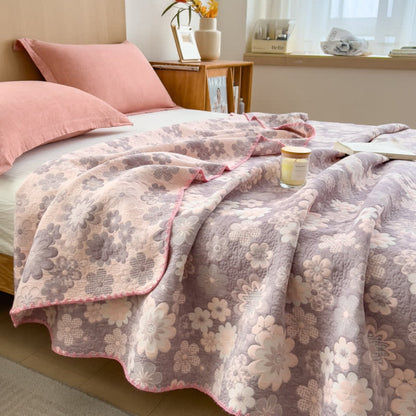 Serenity Blossom Cotton Throw Blanket