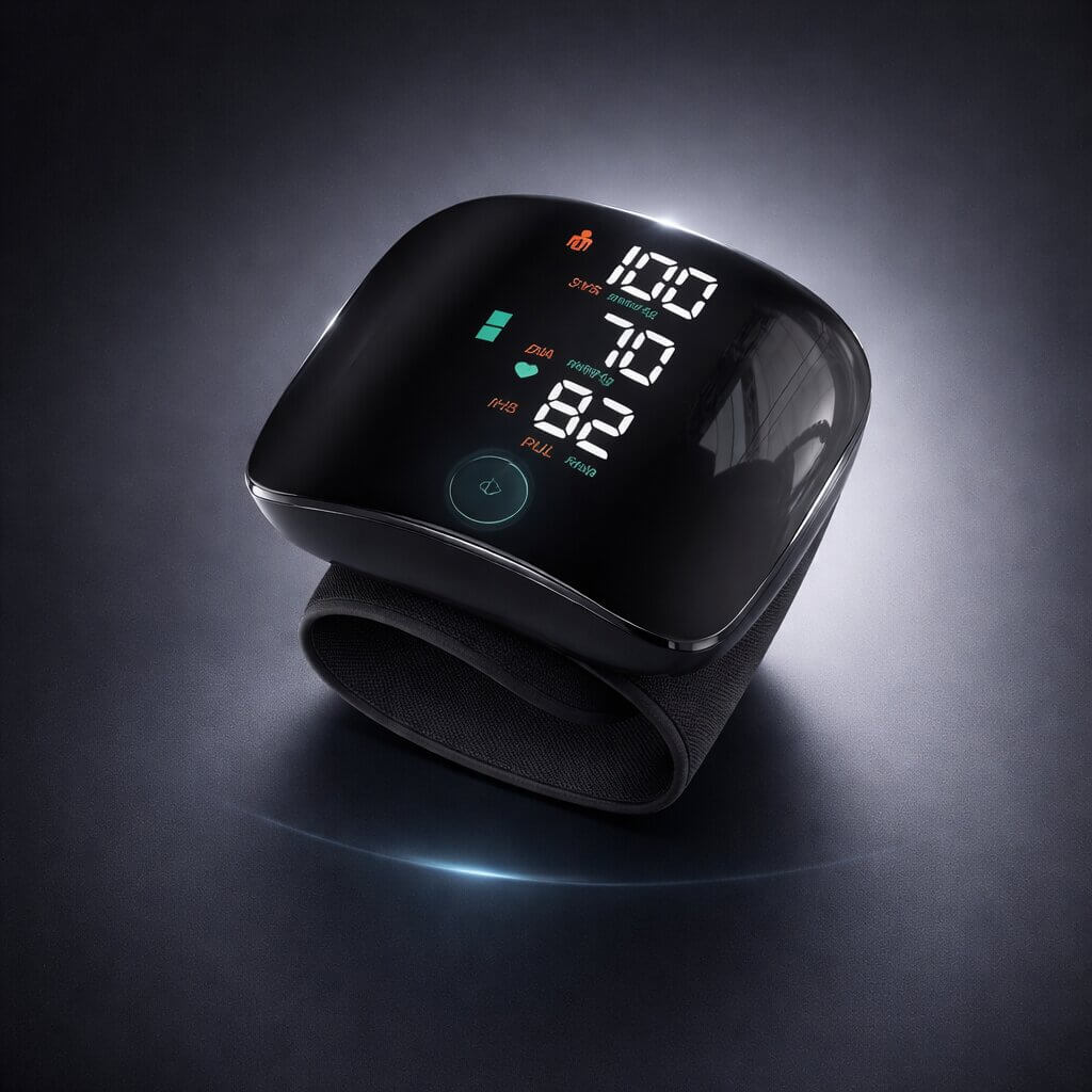 Smart Wrist Blood Pressure Tracker | Touchscreen & Voice Enabled