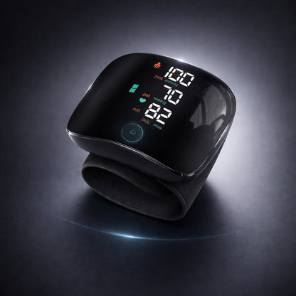 Smart Wrist Blood Pressure Tracker | Touchscreen & Voice Enabled