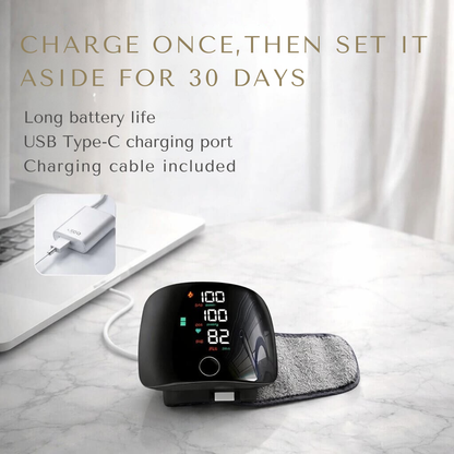 Smart Wrist Blood Pressure Tracker | Touchscreen & Voice Enabled