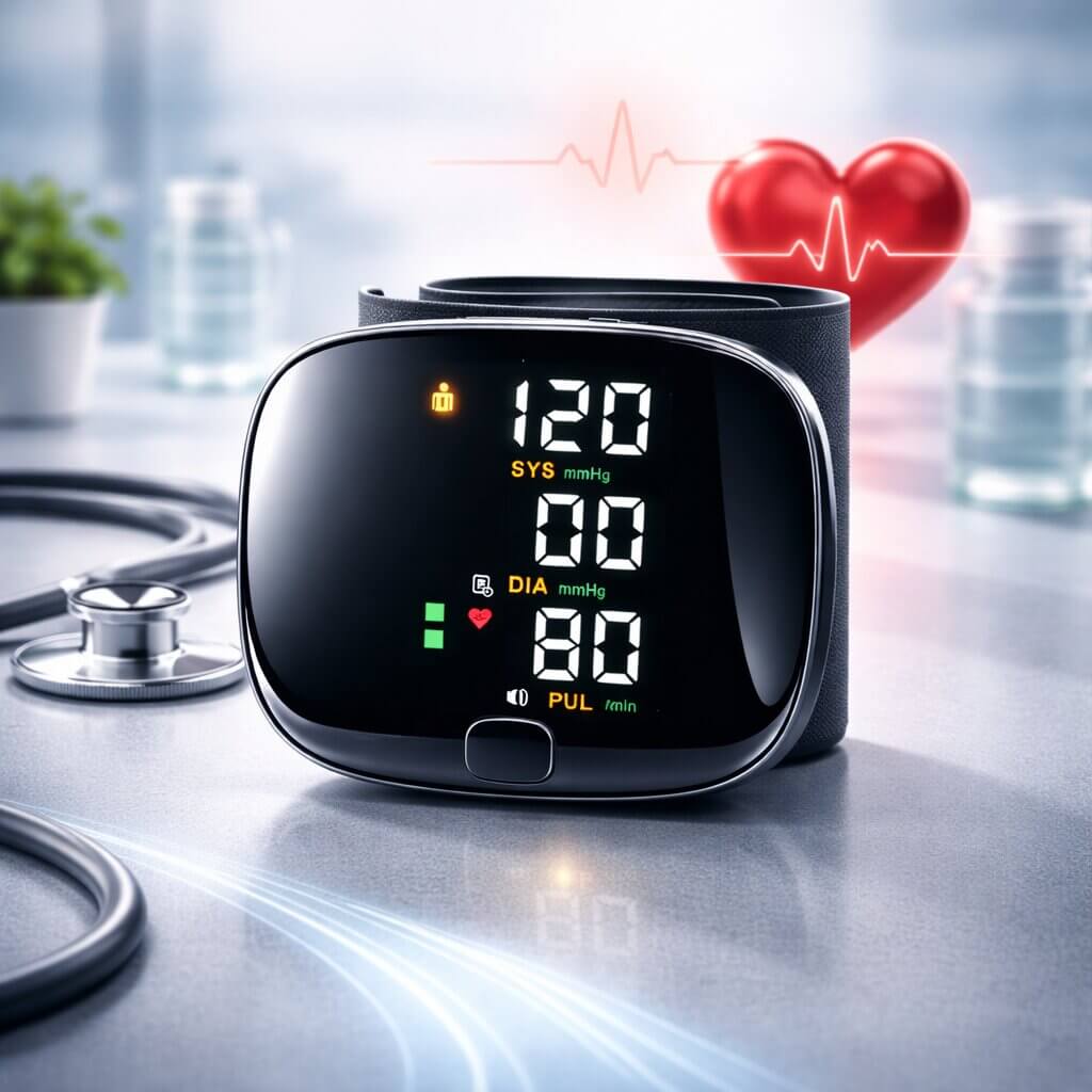 Smart Wrist Blood Pressure Tracker | Touchscreen & Voice Enabled