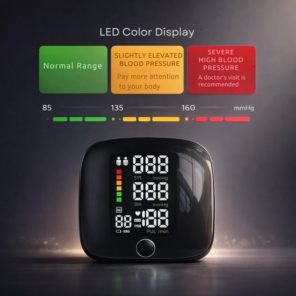 Smart Wrist Blood Pressure Tracker | Touchscreen & Voice Enabled