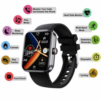 Glucose Monitor Smartwatch | Pain-Free Glucose Tracking | iOS & Android | HealthSync