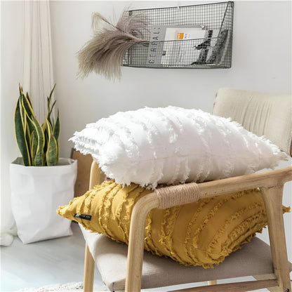 Chic Fringe Throw Pillow Cover for Stylish Interiors