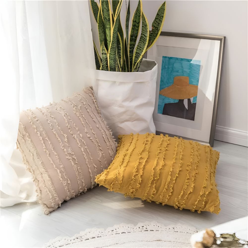 Chic Fringe Throw Pillow Cover for Stylish Interiors