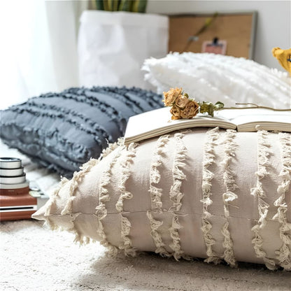 Chic Fringe Throw Pillow Cover for Stylish Interiors
