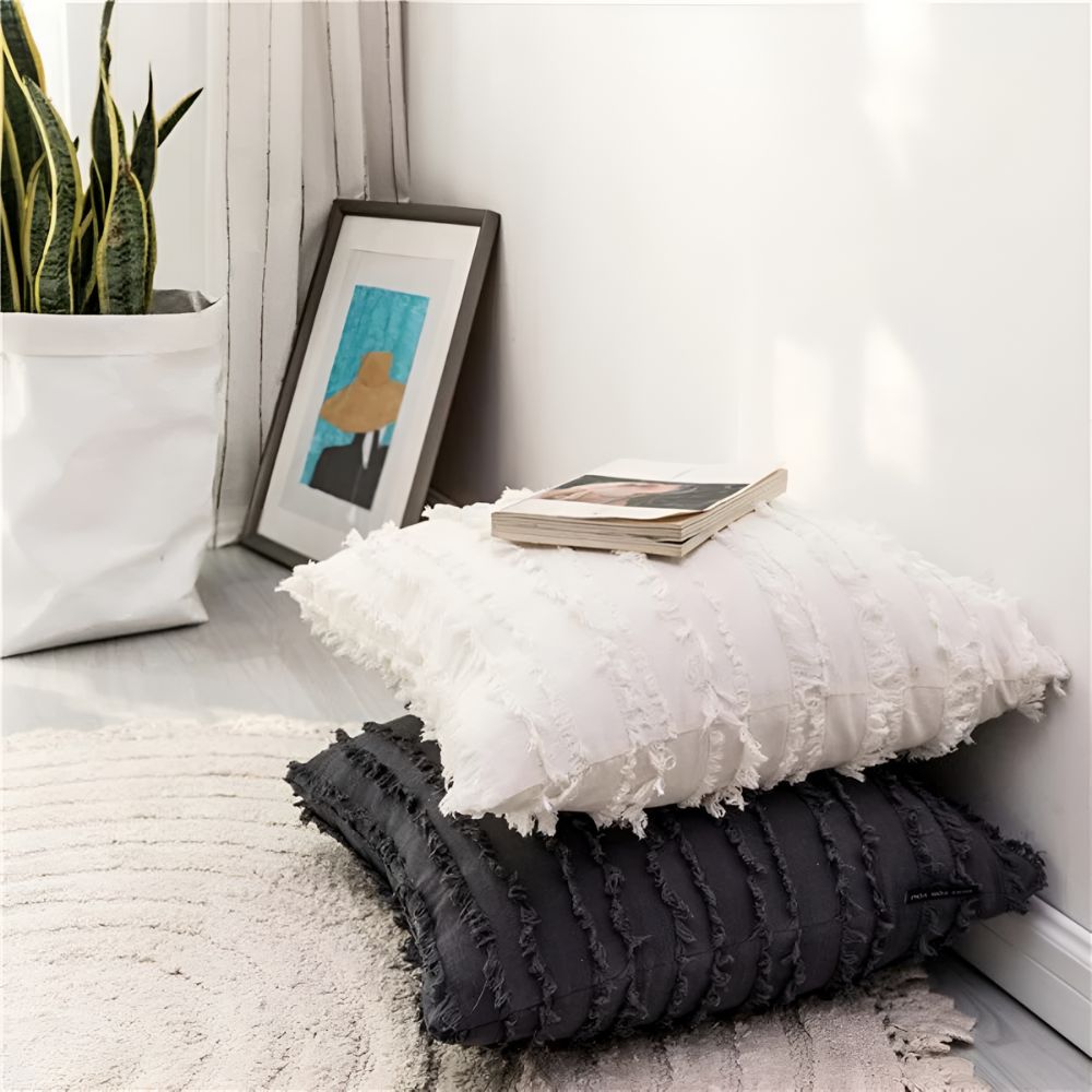 Chic Fringe Throw Pillow Cover for Stylish Interiors