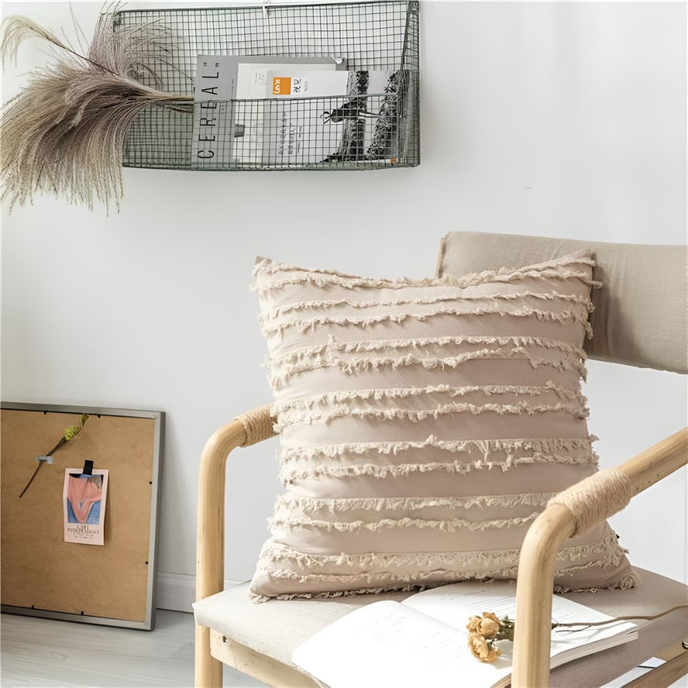 Chic Fringe Throw Pillow Cover for Stylish Interiors