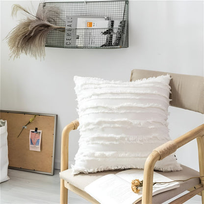 Chic Fringe Throw Pillow Cover for Stylish Interiors
