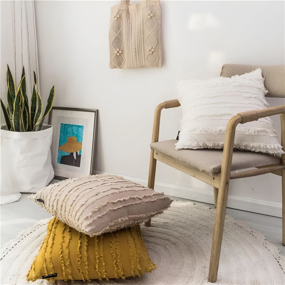 Chic Fringe Throw Pillow Cover for Stylish Interiors