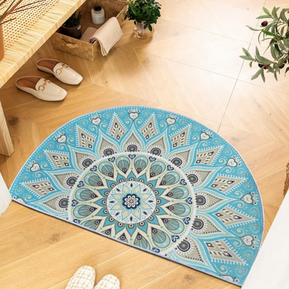 Vibrant Half-Moon Mandala Area Rug