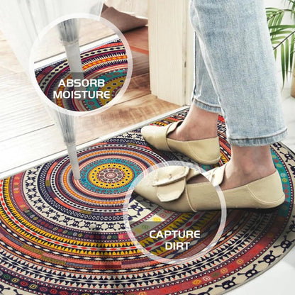Vibrant Half-Moon Mandala Area Rug