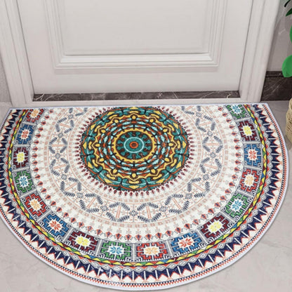 Vibrant Half-Moon Mandala Area Rug