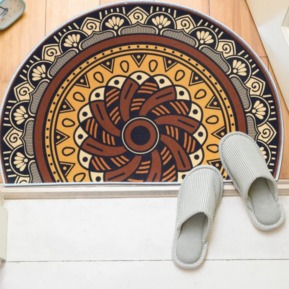 Vibrant Half-Moon Mandala Area Rug