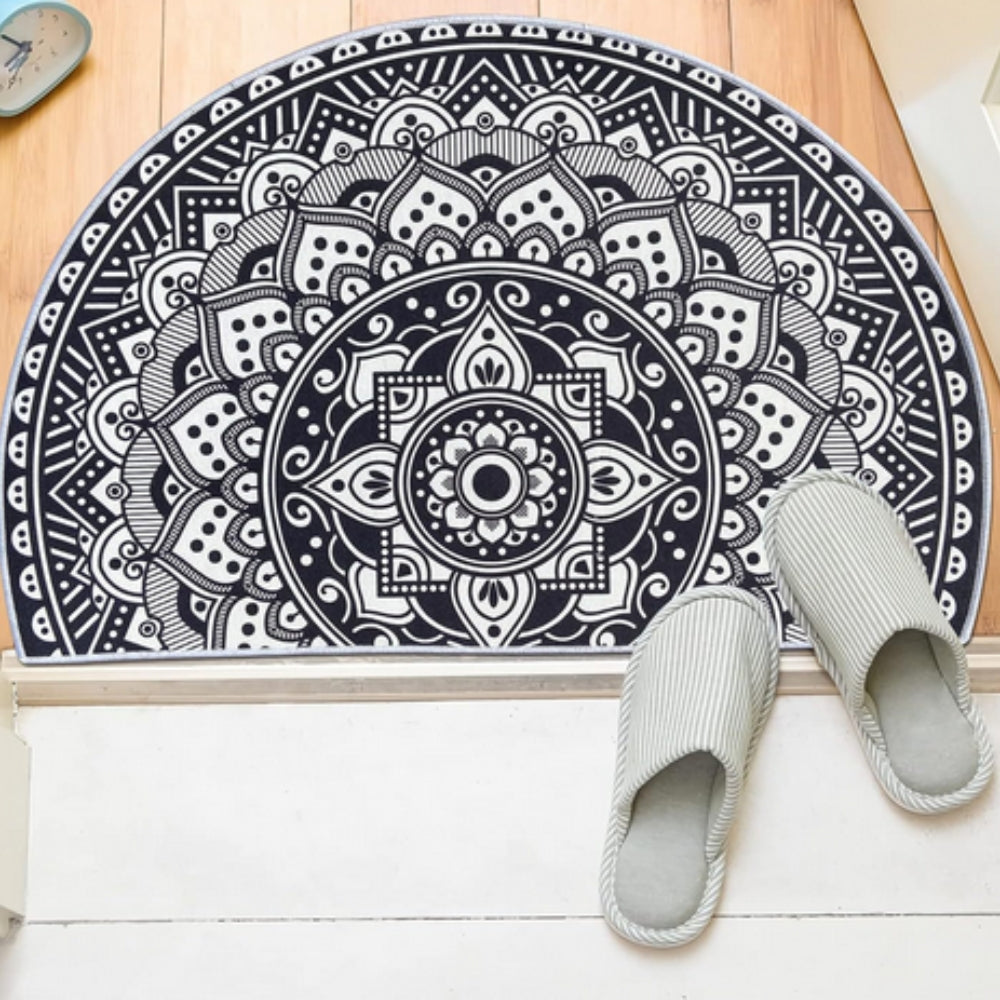 Vibrant Half-Moon Mandala Area Rug