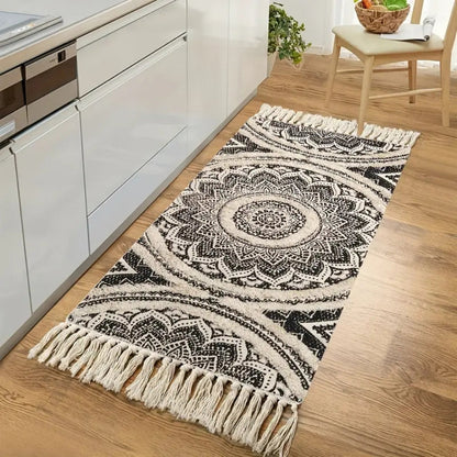 Elegant Black & Cream Floor Runner for Everyday Style
