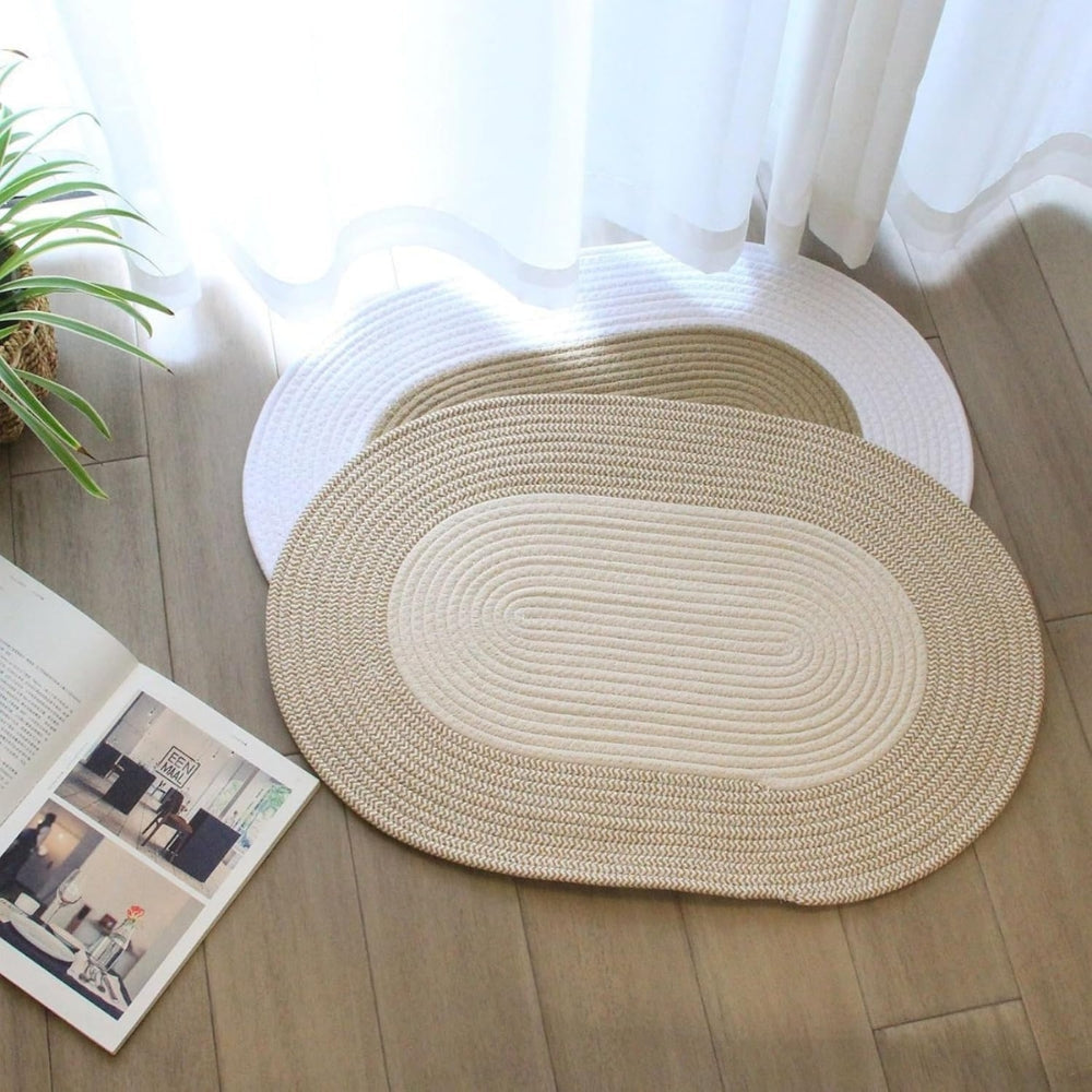 Natural Woven Oval Rug for Cozy Interiors