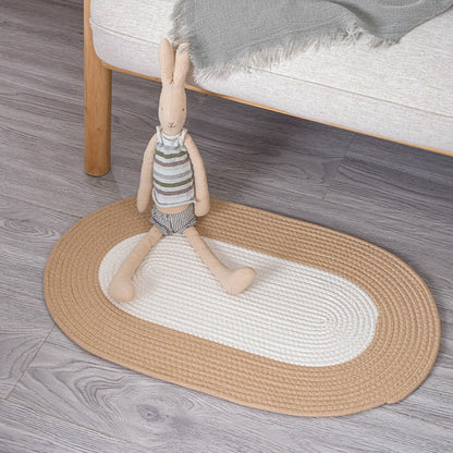 Natural Woven Oval Rug for Cozy Interiors