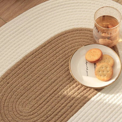 Natural Woven Oval Rug for Cozy Interiors