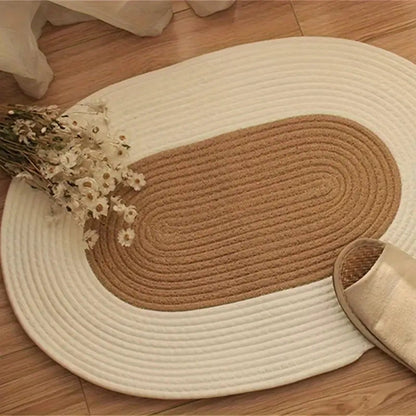 Natural Woven Oval Rug for Cozy Interiors