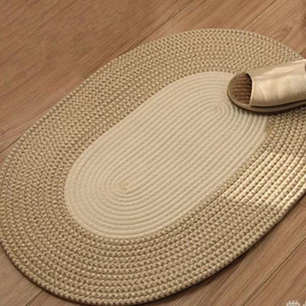 Natural Woven Oval Rug for Cozy Interiors